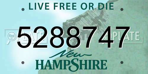 5288747 New Hampshire License Plate