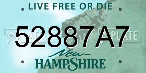 52887A7 New Hampshire License Plate