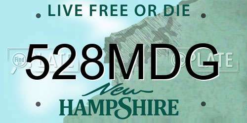 528MDG New Hampshire License Plate