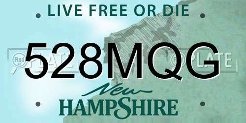 528MQG New Hampshire License Plate