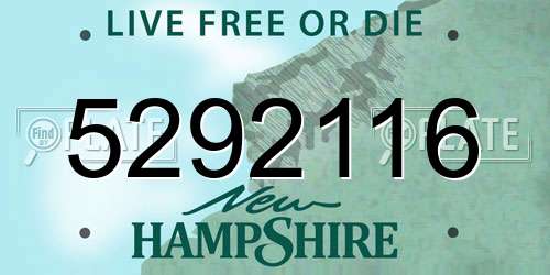 5292116 New Hampshire License Plate