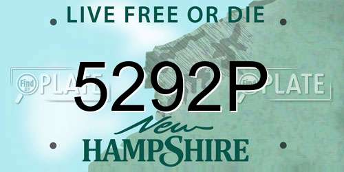 5292P New Hampshire License Plate