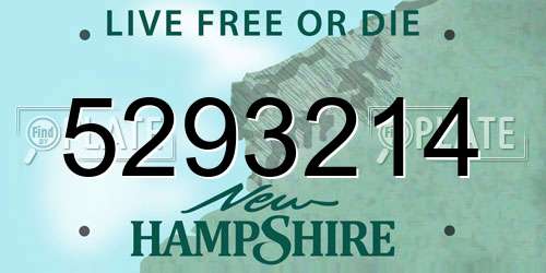 5293214 New Hampshire License Plate