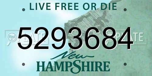 5293684 New Hampshire License Plate