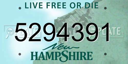 5294391 New Hampshire License Plate