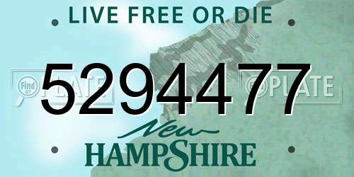 5294477 New Hampshire License Plate