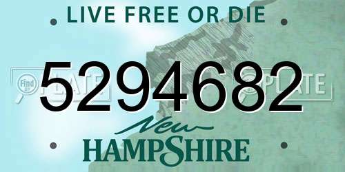 5294682 New Hampshire License Plate