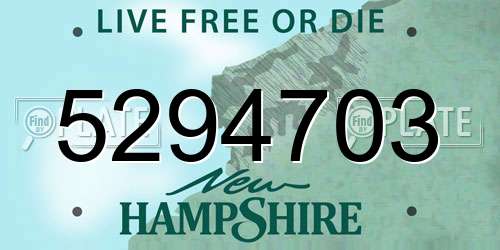 5294703 New Hampshire License Plate
