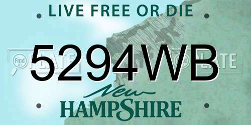 5294WB New Hampshire License Plate