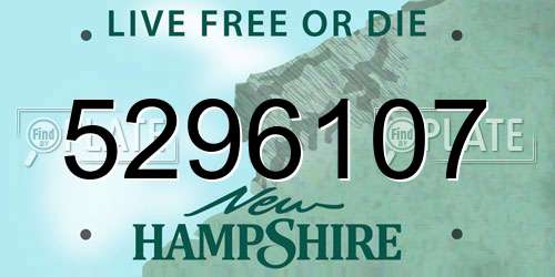 5296107 New Hampshire License Plate