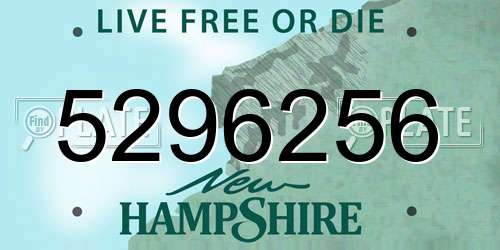 5296256 New Hampshire License Plate