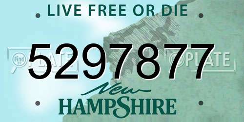 5297877 New Hampshire License Plate