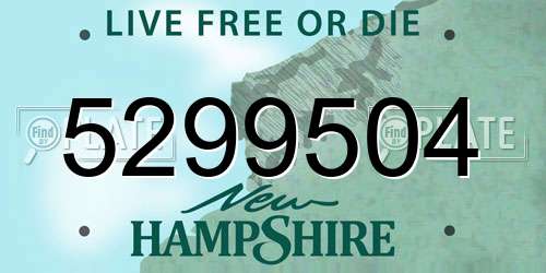 5299504 New Hampshire License Plate
