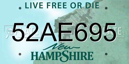 52AE695 New Hampshire License Plate