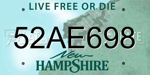 52AE698 New Hampshire License Plate