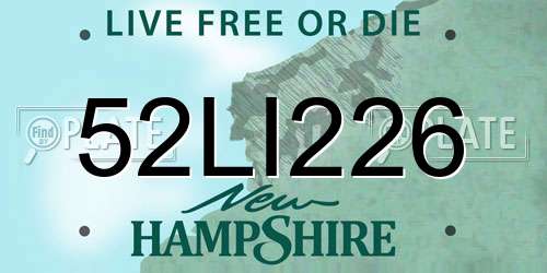52LI226 New Hampshire License Plate