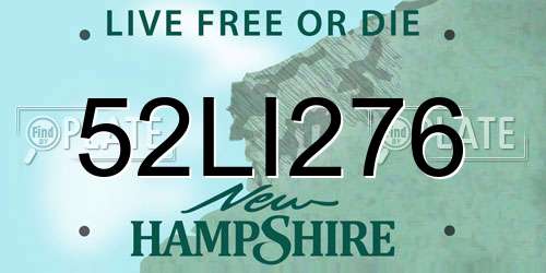 52LI276 New Hampshire License Plate