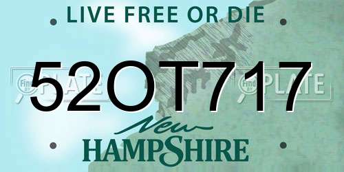 52OT717 New Hampshire License Plate