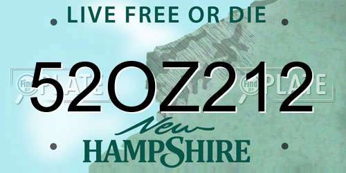52OZ212 New Hampshire License Plate