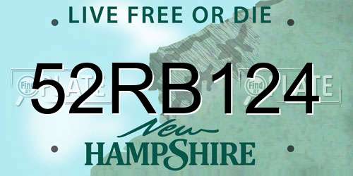 52RB124 New Hampshire License Plate