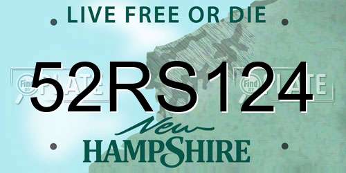 52RS124 New Hampshire License Plate
