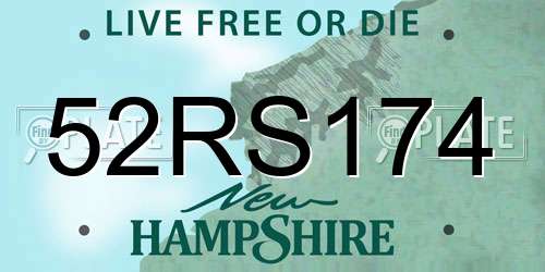 52RS174 New Hampshire License Plate