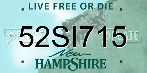 52SI715 New Hampshire License Plate
