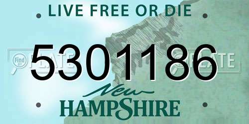 5301186 New Hampshire License Plate