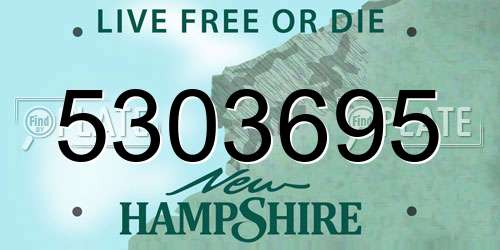 5303695 New Hampshire License Plate