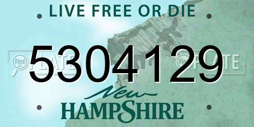 5304129 New Hampshire License Plate