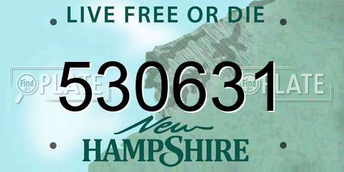 530631 New Hampshire License Plate