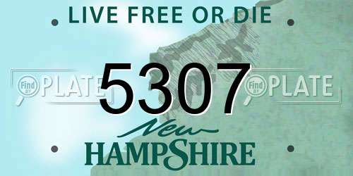 5307 New Hampshire License Plate