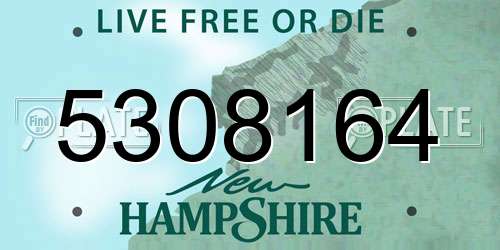 5308164 New Hampshire License Plate
