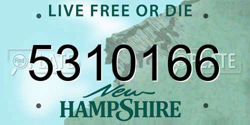 5310166 New Hampshire License Plate