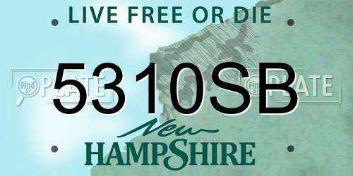 5310SB New Hampshire License Plate
