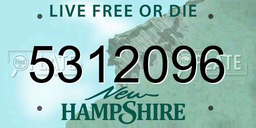 5312096 New Hampshire License Plate