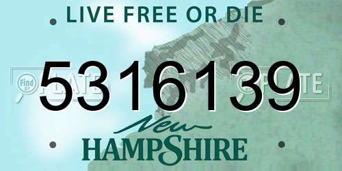 5316139 New Hampshire License Plate