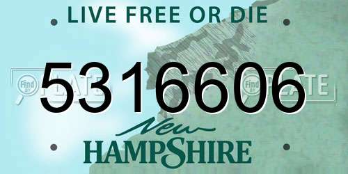 5316606 New Hampshire License Plate