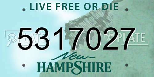 5317027 New Hampshire License Plate