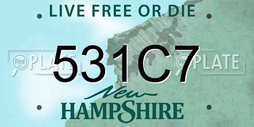 531C7 New Hampshire License Plate
