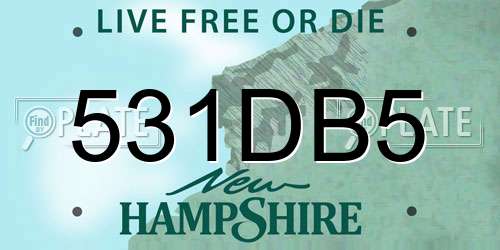 531DB5 New Hampshire License Plate