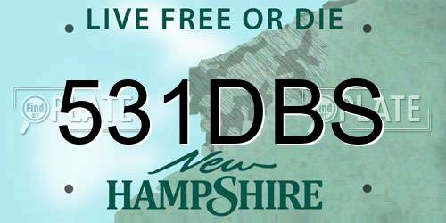 531DBS New Hampshire License Plate