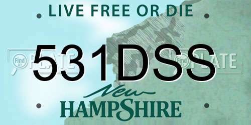 531DSS New Hampshire License Plate