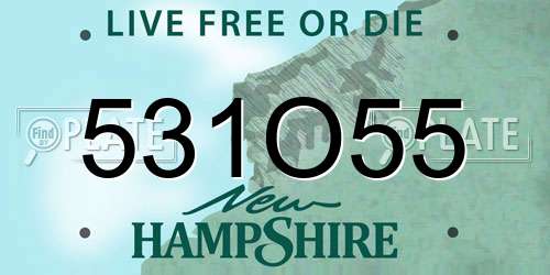 531O55 New Hampshire License Plate