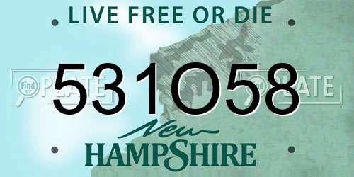 531O58 New Hampshire License Plate