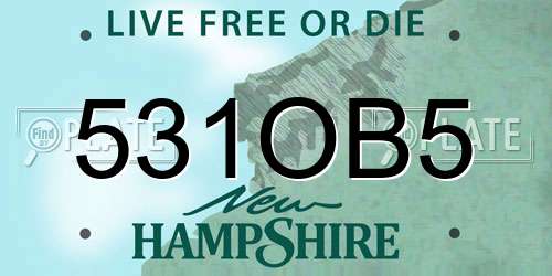 531OB5 New Hampshire License Plate