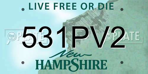 531PV2 New Hampshire License Plate