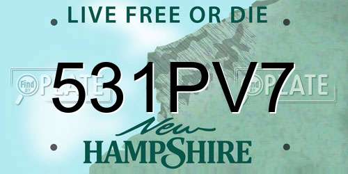 531PV7 New Hampshire License Plate