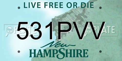 531PVV New Hampshire License Plate