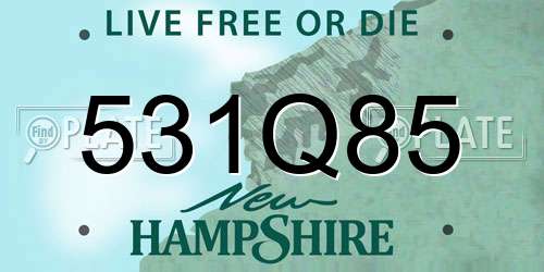 531Q85 New Hampshire License Plate